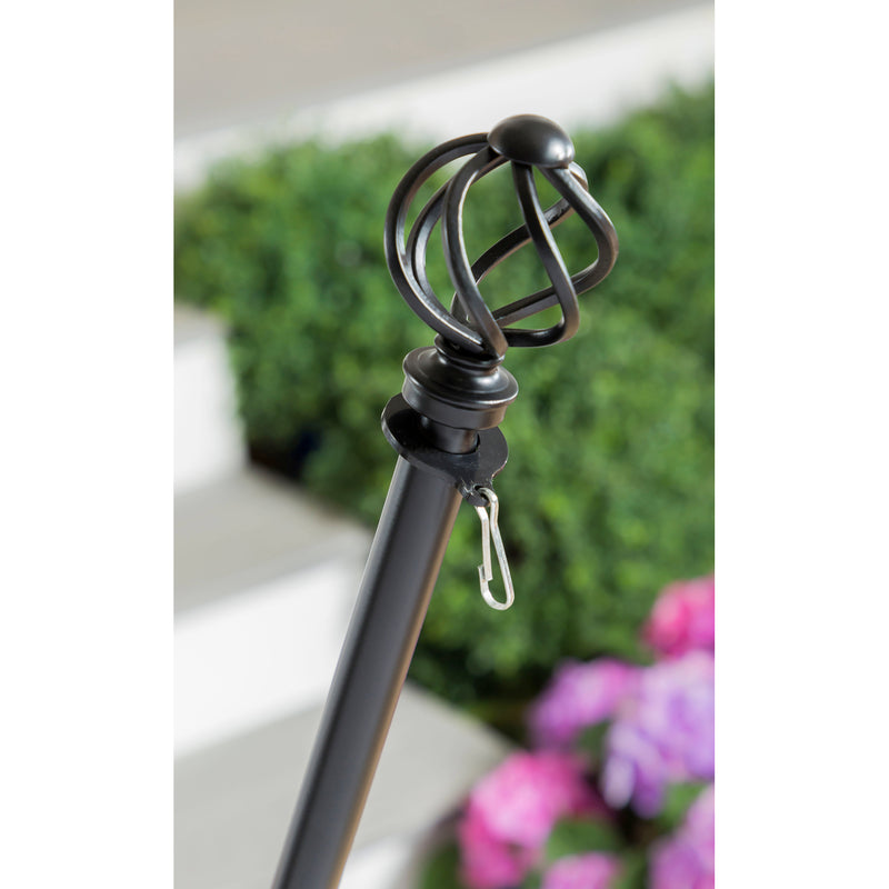 Evergreen Flag Hardware,Metal Extendable House Flag Pole, Black,39x1.8x1.8 Inches