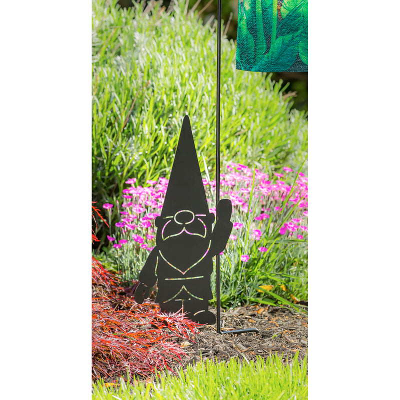 Evergreen Flag hardware,Gnome Laser Cut Garden Flag Stand,45x0.5x22 Inches