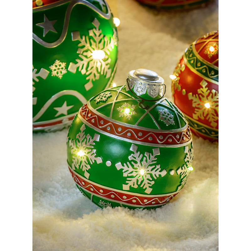 Evergreen Garden Accents,8" Battery Operated Ornament Outdoor Ornament, Green,8x8.7x8 Inches