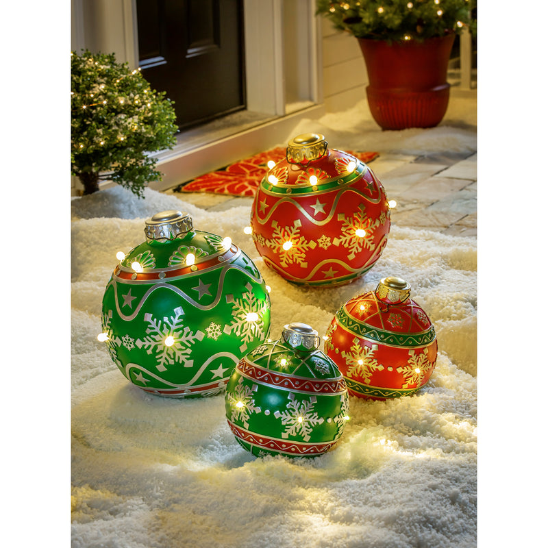 Evergreen Garden Accents,8" Battery Operated Ornament Outdoor Ornament, Green,8x8.7x8 Inches