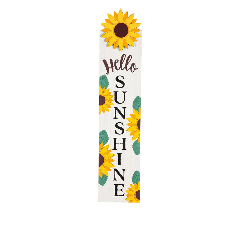 Evergreen Garden Accents,30" Hello Sunshine Sunflower Porch leaner,6.5x1x30 Inches