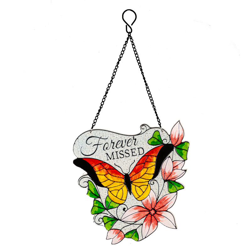 Evergreen Garden Accents,Stained Glass Memorial Signs, Asst of 4,7.87x0.2x7.87 Inches
