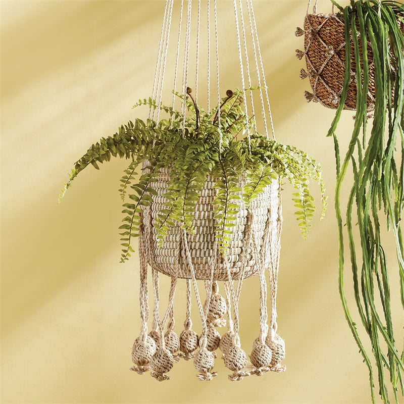 Napa Home Accents Collection-Gaia Jute Hanging Basket ,11.75 inches