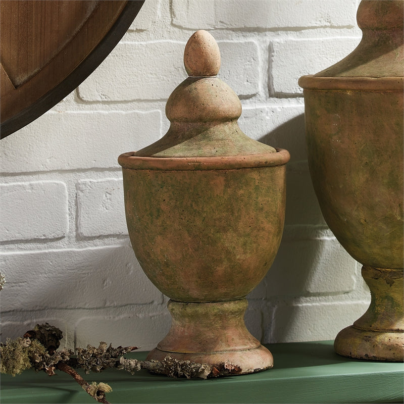 Napa Garden Collection-Weathered Garden Lidded Urn (Small)
