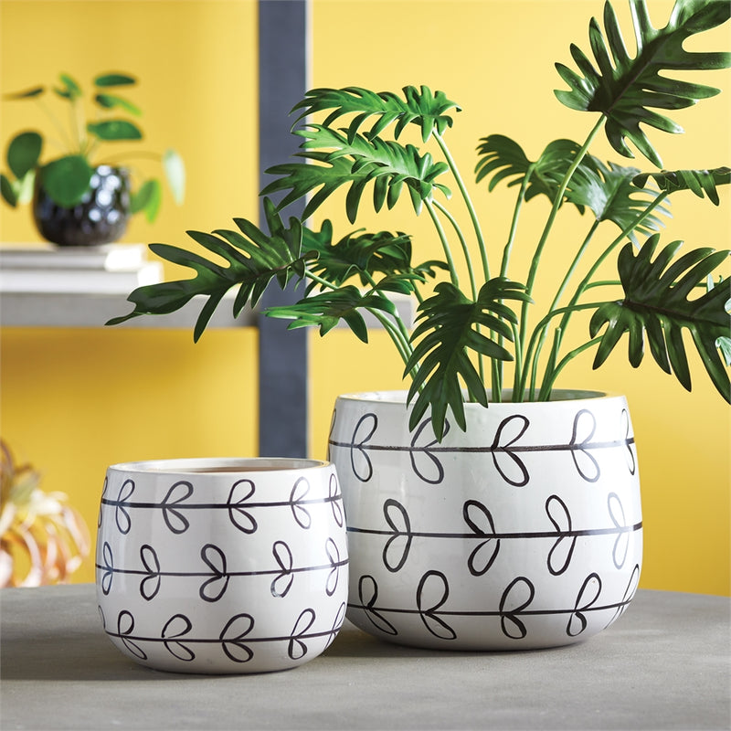 Napa Garden Collection-Millie Hand-Painted Pots , Set of 2