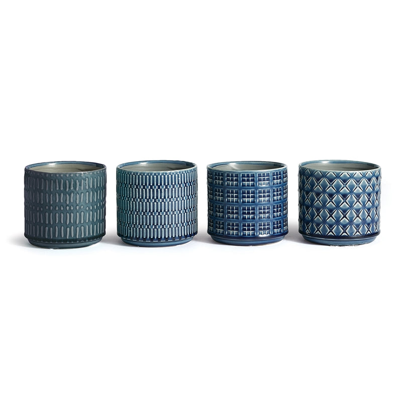 Napa Garden Collection-Loretto Pots (Set of 4, Blue)