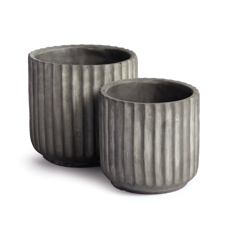 Napa Garden Collection-Chandler Pots ( Set of 2 ,Dark Gray)