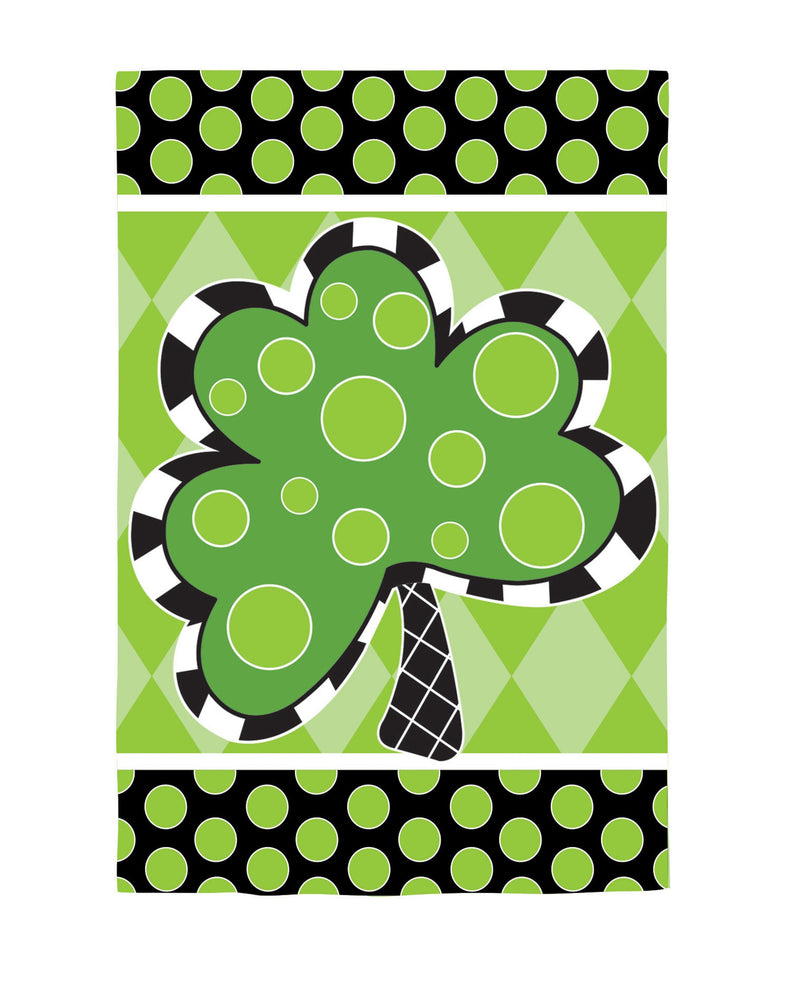 Evergreen Flag,Patterned Shamrock Suede Garden Flag,12.5x0.02x18 Inches