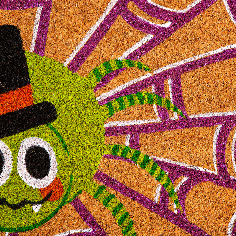 Evergreen Floormat,Halloween Icons with Glitter Embellishment Coir Mat,30x1x18 Inches