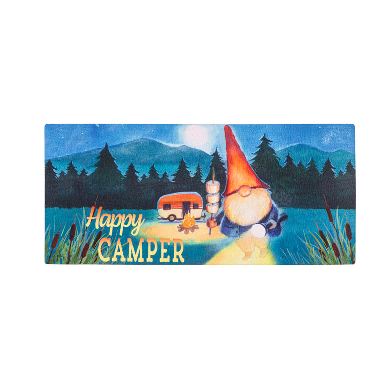 Evergreen Floormat,Gnome Happy Camper Sassafras Switch Mat,0.25x22x10 Inches