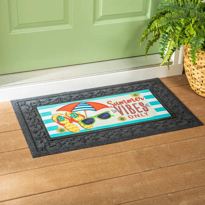 Evergreen Floormat,Summer Vibes Only Sassafras Switch Mat,0.25x22x10 Inches