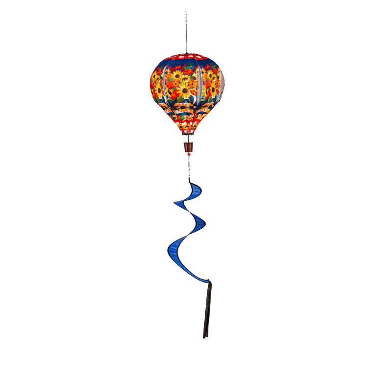 Evergreen Ballon Spinner,Blessed Floral Arrangement Burlap Balloon Spinner,15x15x55 Inches