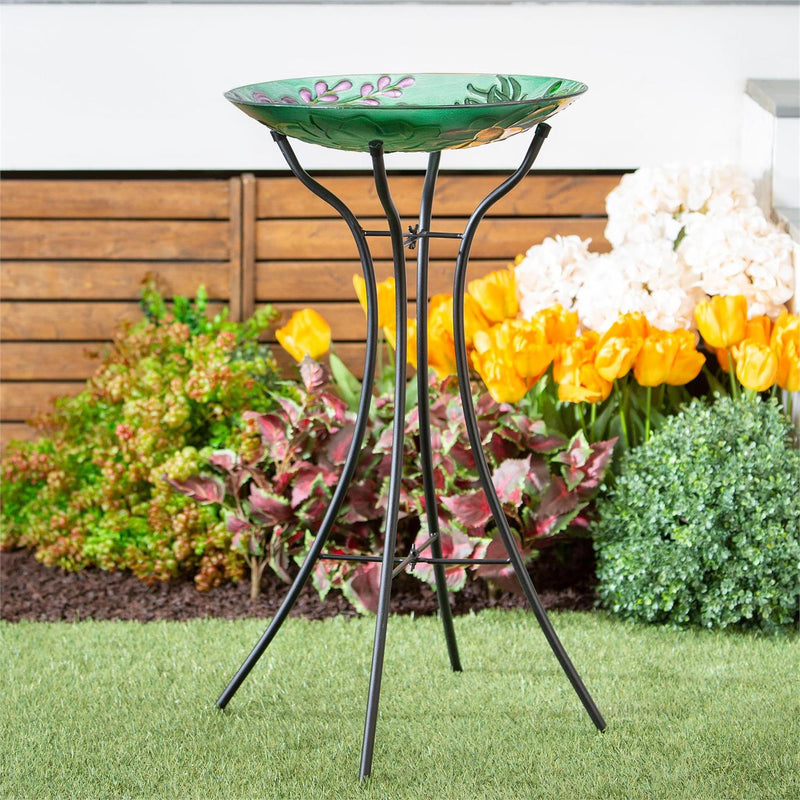 Metal Bird Bath Stand, Hourglass Shape