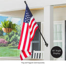 2-Position Cast Iron House Flag Bracket, Black Black