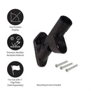 2-Position Cast Iron House Flag Bracket, Black Black