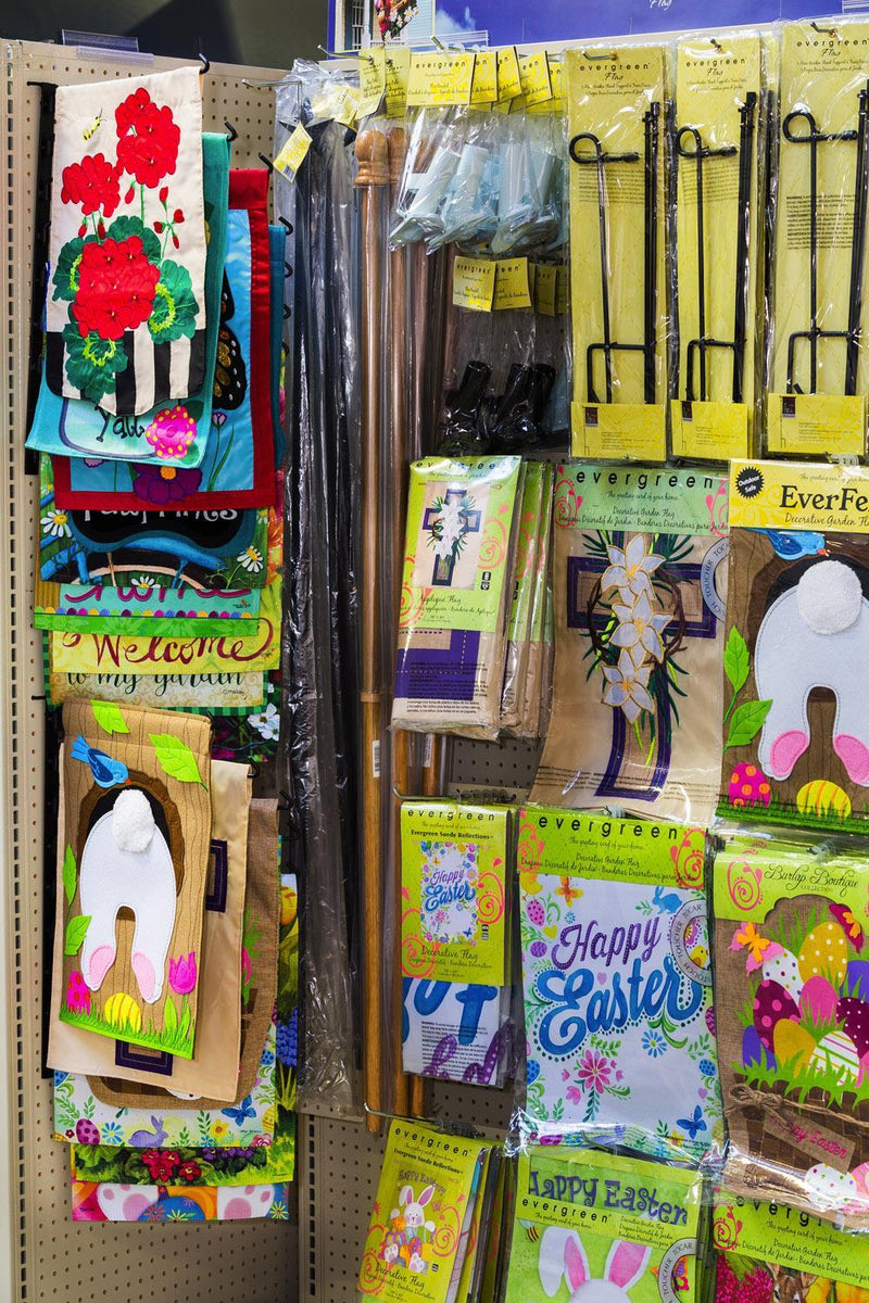 Garden Flag Waterfall Display for Pegboard