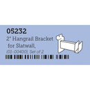 2" Hangrail Brackets for Slatwall, White, Set of 2