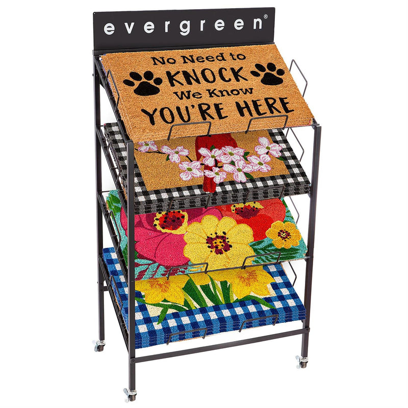 4-Shelf Metal Evergreen Floor Mat Display