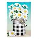 Milk Can with Daisies Burlap House Flag