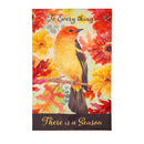Changing Seasons Bird Burlap House Flag