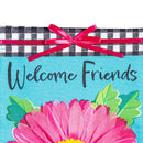 Welcome Friends Daisy Burlap House Flag