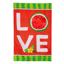 Watermelon Love Burlap House Flag