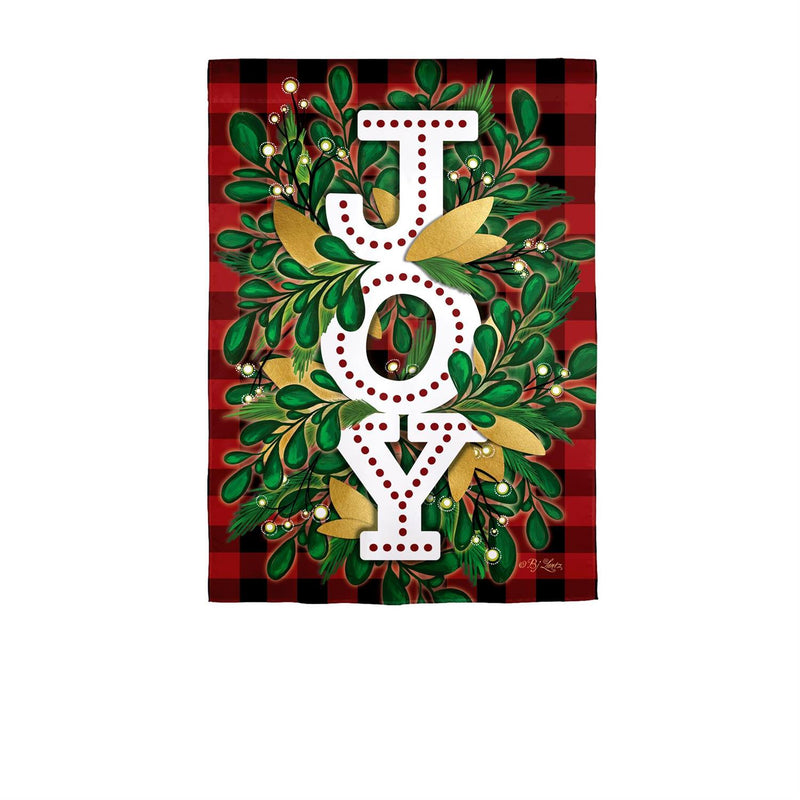 Holiday Joy Burlap House Flag