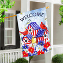 Patriotic Birdhouse Burlap House Flag