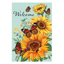 Butterfly Glow Burlap House Flag