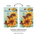 Butterfly Glow Burlap House Flag