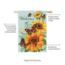 Butterfly Glow Burlap House Flag