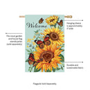 Butterfly Glow Burlap House Flag
