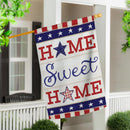 Patriotic Home Sweet Home Burlap House Flag