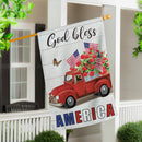 Vintage Truck America Burlap House Flag
