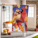 Couple Of Fall Cardinals Burlap House Flag