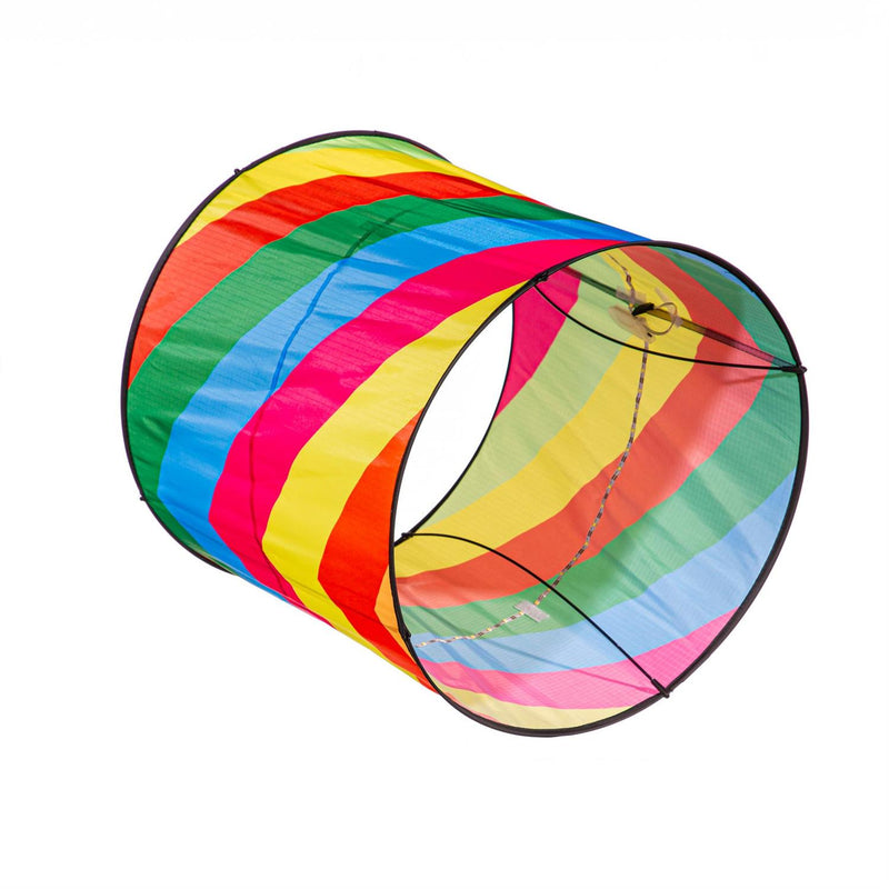Ever Fliers LED Rainbow Chevron Collapsible Cylinder Kite with Reel