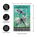 Dragonflies and Wildflowers House Linen Flag