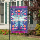 Patterned Dragonfly House Linen Flag
