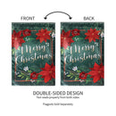 Floral Merry Christmas Lustre  House Flag