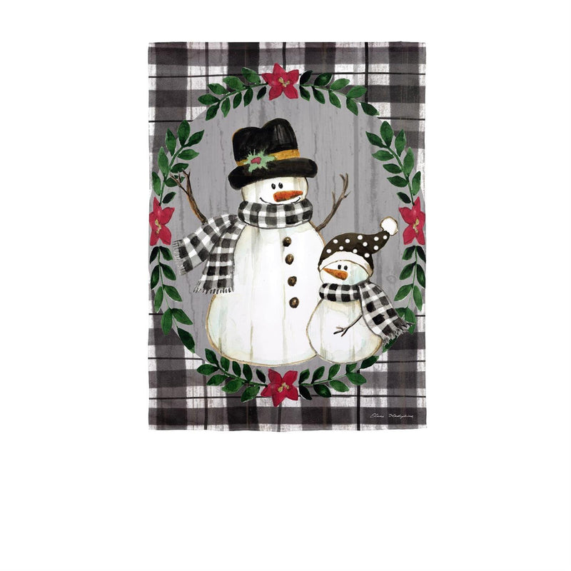 Country Snowmen Moire House Flag