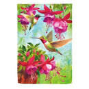 Fuchsia Hummingbird Suede House Flag