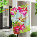 Fuchsia Hummingbird Suede House Flag