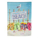 Flip Flops on the Beach Suede House Flag