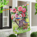 Watering Can Suede House Flag