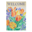 Tulip Garden Welcome Suede House Flag
