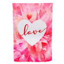 Petal Heart Valentines Day Suede House Flag