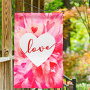 Petal Heart Valentines Day Suede House Flag