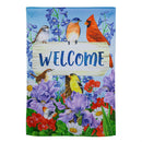 Visiting Bird Friends Suede House Flag