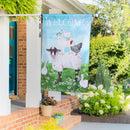 Welcome Farm Friends Suede House Flag