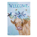 Floral Cow Suede House Flag